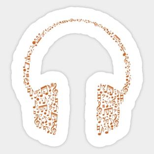 music notes headphone Sticker